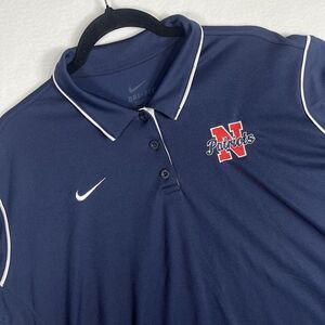 Nike New England Patriots Dri-Fit Polo Shirt Mens 3XL Blue NFL Golf Coaches